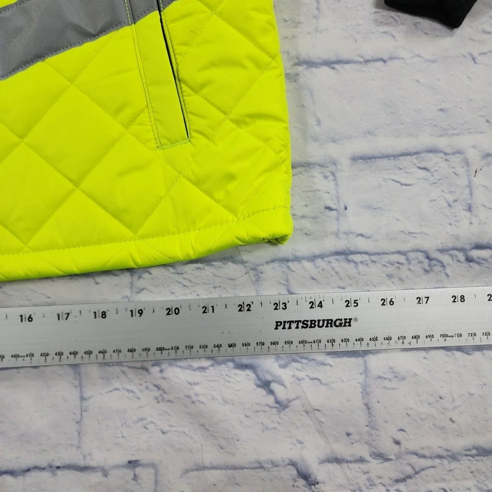 RefrigiWear MENS L HiVis Diamond Quilted Jacket High Visibility Insulated Work